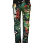 Dolce & Gabbana Black Cotton Tropical Mid Waist Pants