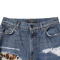 Dolce & Gabbana Blue Tattered Cotton Straight Denim Jeans