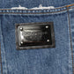 Dolce & Gabbana Blue Tattered Cotton Straight Denim Jeans