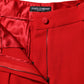 Dolce & Gabbana Red Viscose High Waist Tapered Pants
