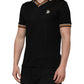 Dolce & Gabbana Black DG Silk Vneck Collared Men Polo T-shirt