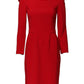 Armani Exchange Red Above Knee Long Sleeves Sheath Dress