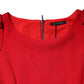 Armani Exchange Red Above Knee Long Sleeves Sheath Dress