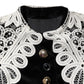 Dolce & Gabbana Black Velvet Lace Collared Embellished Dress