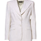 Dolce & Gabbana White Wool Single Breasted Women Coat Jacket