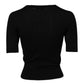Dolce & Gabbana Black Rose Sequin Embellishments Blouse Top