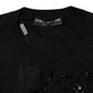 Dolce & Gabbana Black Rose Sequin Embellishments Blouse Top