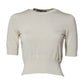 Dolce & Gabbana White Silk Short Sleeves Blouse Pullover Top