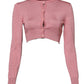 Dolce & Gabbana Pink Silk Cropped Crew Neck Cardigan Sweater