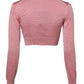 Dolce & Gabbana Pink Silk Cropped Crew Neck Cardigan Sweater