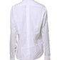 Dolce & Gabbana White Crystal Embellished Collared Shirt Top