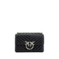 PINKO Black Calf Leather Bos Taurus Shoulder Bag