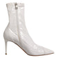 Elisabetta Franchi White Stiletto Heels Mid Calf Boots Shoes