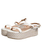 Patrizia Pepe White Espadrilles Ankle Strap Sandals Shoes