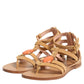 Alberta Ferretti Brown Flip Flops Zipper Ankle Strap Shoes