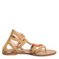 Alberta Ferretti Brown Flip Flops Zipper Ankle Strap Shoes