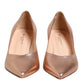 Prosperine Pink Leather Pumps Stiletto Heels Slip On Shoes