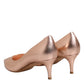 Prosperine Pink Leather Pumps Stiletto Heels Slip On Shoes