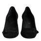 DEL CARLO Black Suede Leather Slip On High Heels Pump Shoes