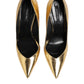 Patrizia Pepe Gold Patent Leather High Heels Pump Shoes