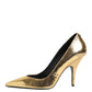 Patrizia Pepe Gold Patent Leather High Heels Pump Shoes