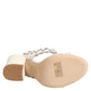 ASH White Block Heeled Studded Quarter Strap Sandals Shoes