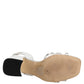 Nine West White Block Heeled Studded Wrap Strap Sandals Shoes