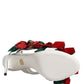 Dolce & Gabbana White Leather Floral Detailing Sandals Shoes