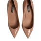 Dolce & Gabbana Beige Patent Leather Stiletto Heel Pump Shoes