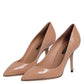 Dolce & Gabbana Beige Patent Leather Stiletto Heel Pump Shoes