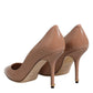 Dolce & Gabbana Beige Patent Leather Stiletto Heel Pump Shoes