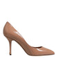 Dolce & Gabbana Beige Patent Leather Stiletto Heel Pump Shoes