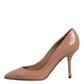 Dolce & Gabbana Beige Patent Leather Stiletto Heel Pump Shoes