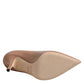 Dolce & Gabbana Beige Patent Leather Stiletto Heel Pump Shoes