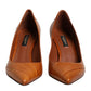 Dolce & Gabbana Brown Leather Stiletto Heel Pumps Shoes