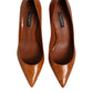 Dolce & Gabbana Brown Leather Stiletto Heel Pumps Shoes