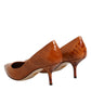 Dolce & Gabbana Brown Leather Stiletto Heel Pumps Shoes