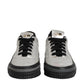 HIDE & JACK Silver Leather Lace Up Low Top Sneakers Shoes