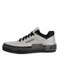 HIDE & JACK Silver Leather Lace Up Low Top Sneakers Shoes