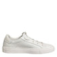 HIDE & JACK White Leather Low Top Lace Up Sneakers Shoes