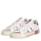 Dolce & Gabbana White Leather DG Logo Low Top Sneakers Shoes