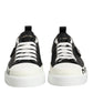 Dolce & Gabbana Black White Leather Low Top Sneakers Shoes
