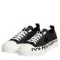 Dolce & Gabbana Black White Leather Low Top Sneakers Shoes