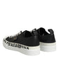 Dolce & Gabbana Black White Leather Low Top Sneakers Shoes