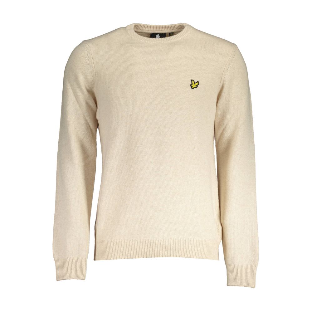 Lyle & Scott Beige Wool Men Sweater Mens Sweater