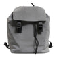 Dolce & Gabbana Gray Palermo Reflector Buckles Drawstring Backpack Bag