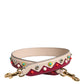 Dolce & Gabbana Beige Red Leather Handbag Accessory Shoulder Strap