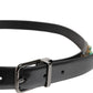 Dolce & Gabbana Black Leather Studded Silver Tone Buckle Belt