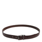 Dolce & Gabbana Brown Classic Silver Metal Logo Buckle Belt