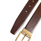 Dolce & Gabbana Brown Classic Gold Metal Logo Buckle Men Belt